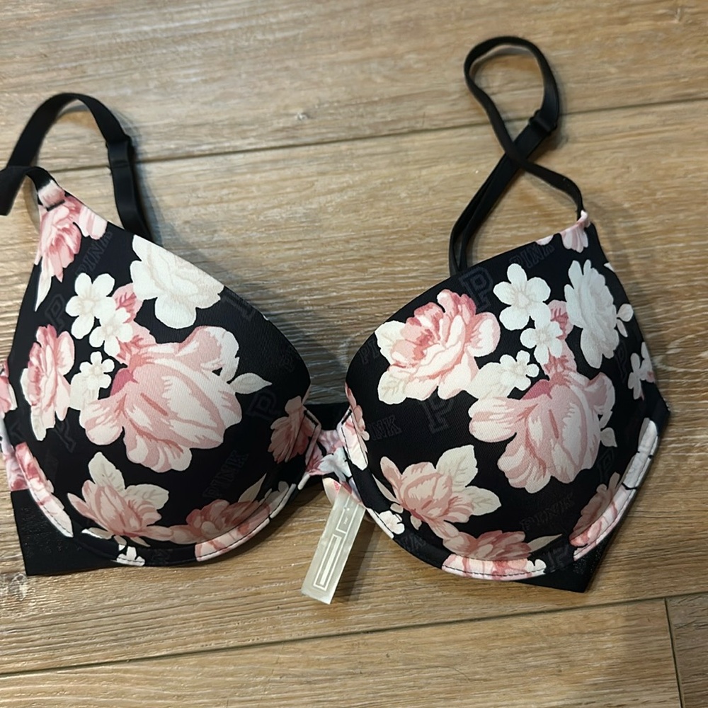 Pink push up bra